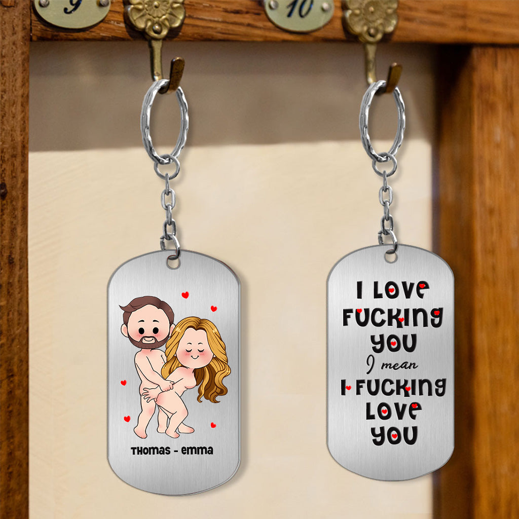 I Love You - Personalized Couple Stainless Steel Keychain