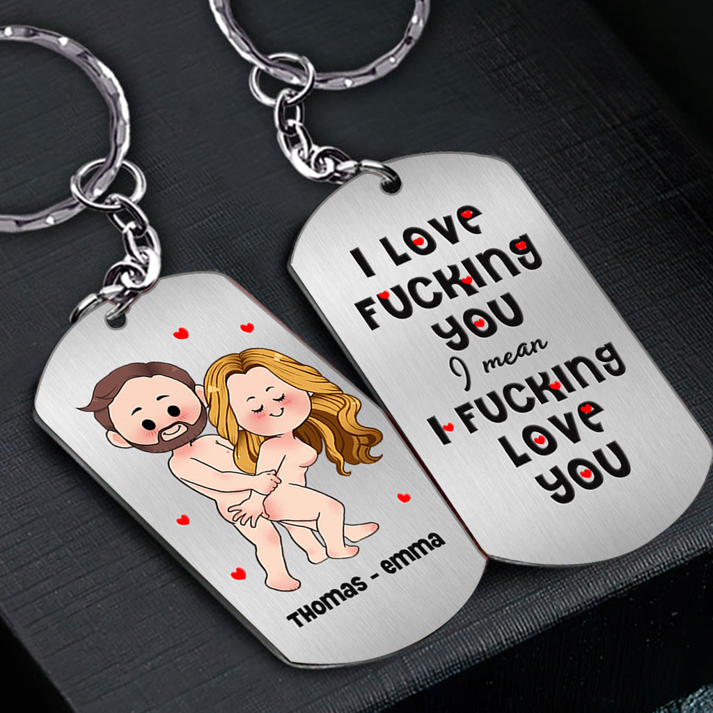 I Love You - Personalized Couple Stainless Steel Keychain