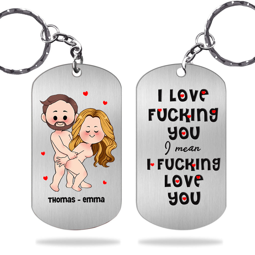 I Love You - Personalized Couple Stainless Steel Keychain