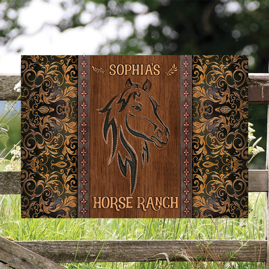 Horse Barn - Personalized Horse Rectangle Metal Sign