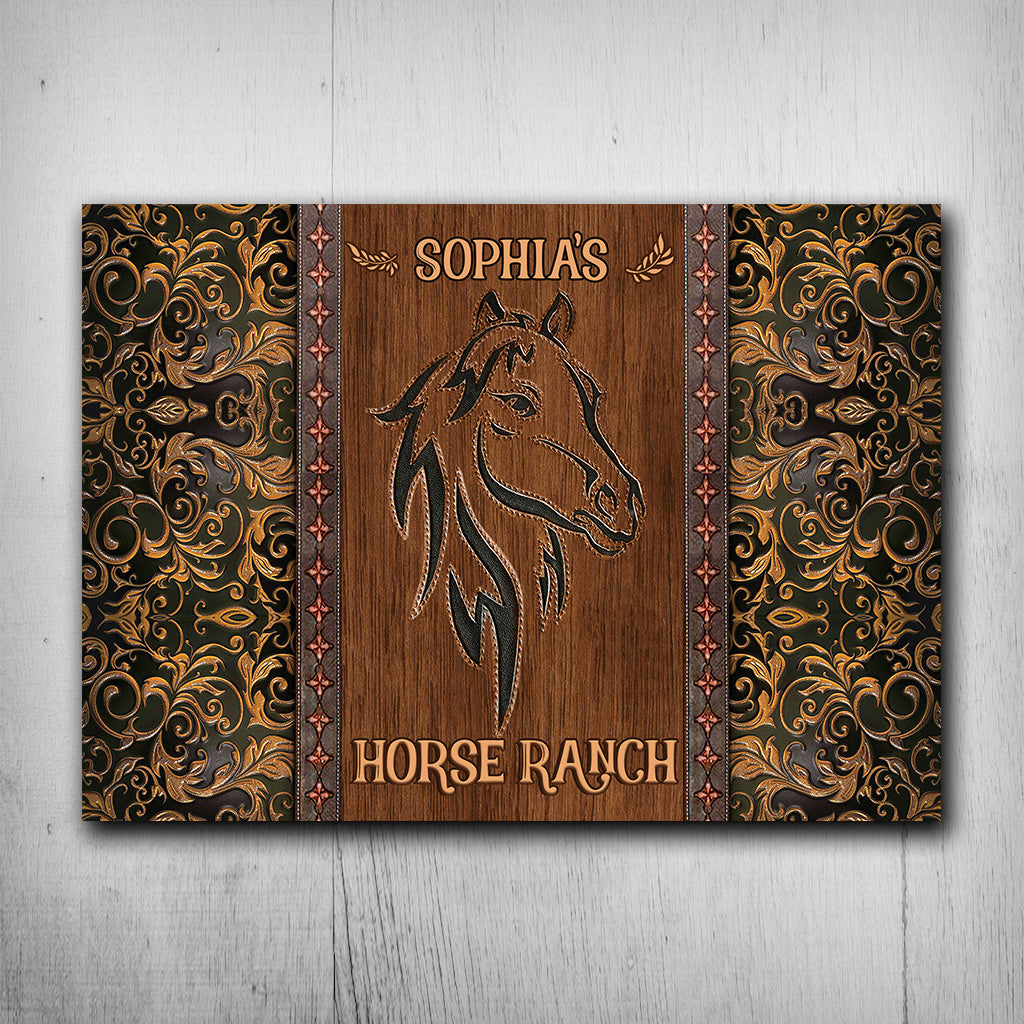 Horse Barn - Personalized Horse Rectangle Metal Sign