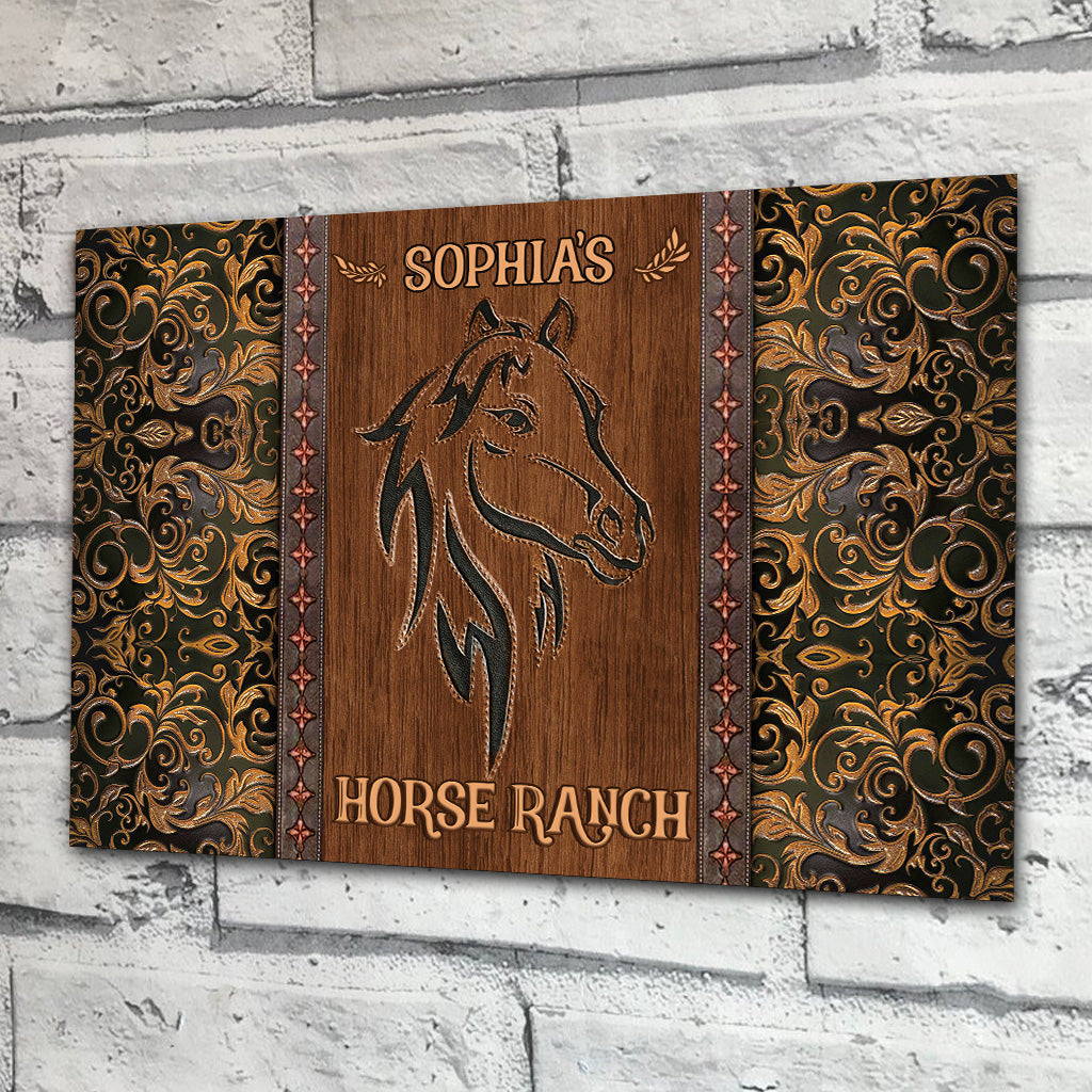 Horse Barn - Personalized Horse Rectangle Metal Sign