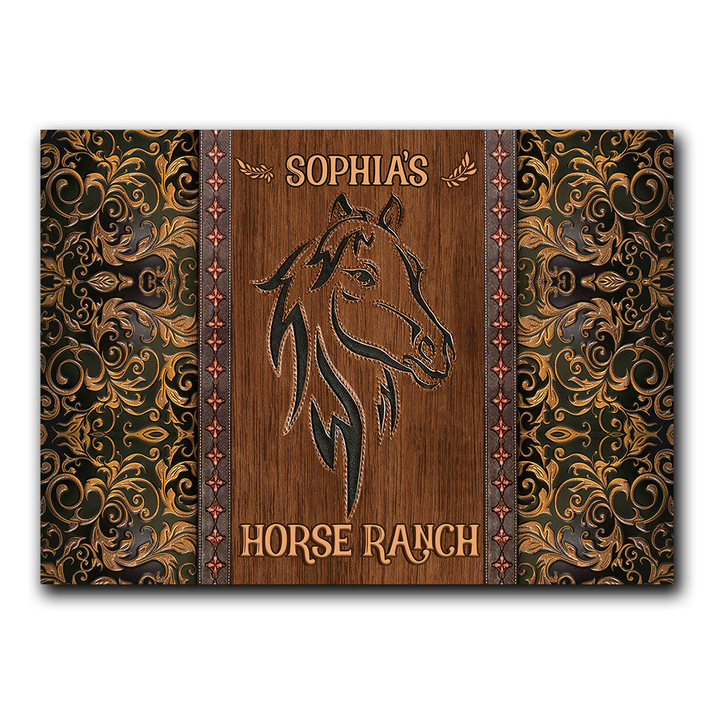 Horse Barn - Personalized Horse Rectangle Metal Sign