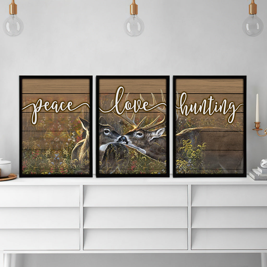 Peace Love Hunting - Hunting Poster & Canvas Set