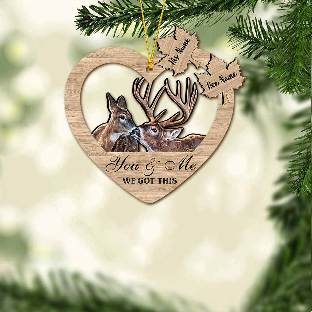 You & Me - Personalized Christmas Hunting Ornament (Printed On Both Sides)