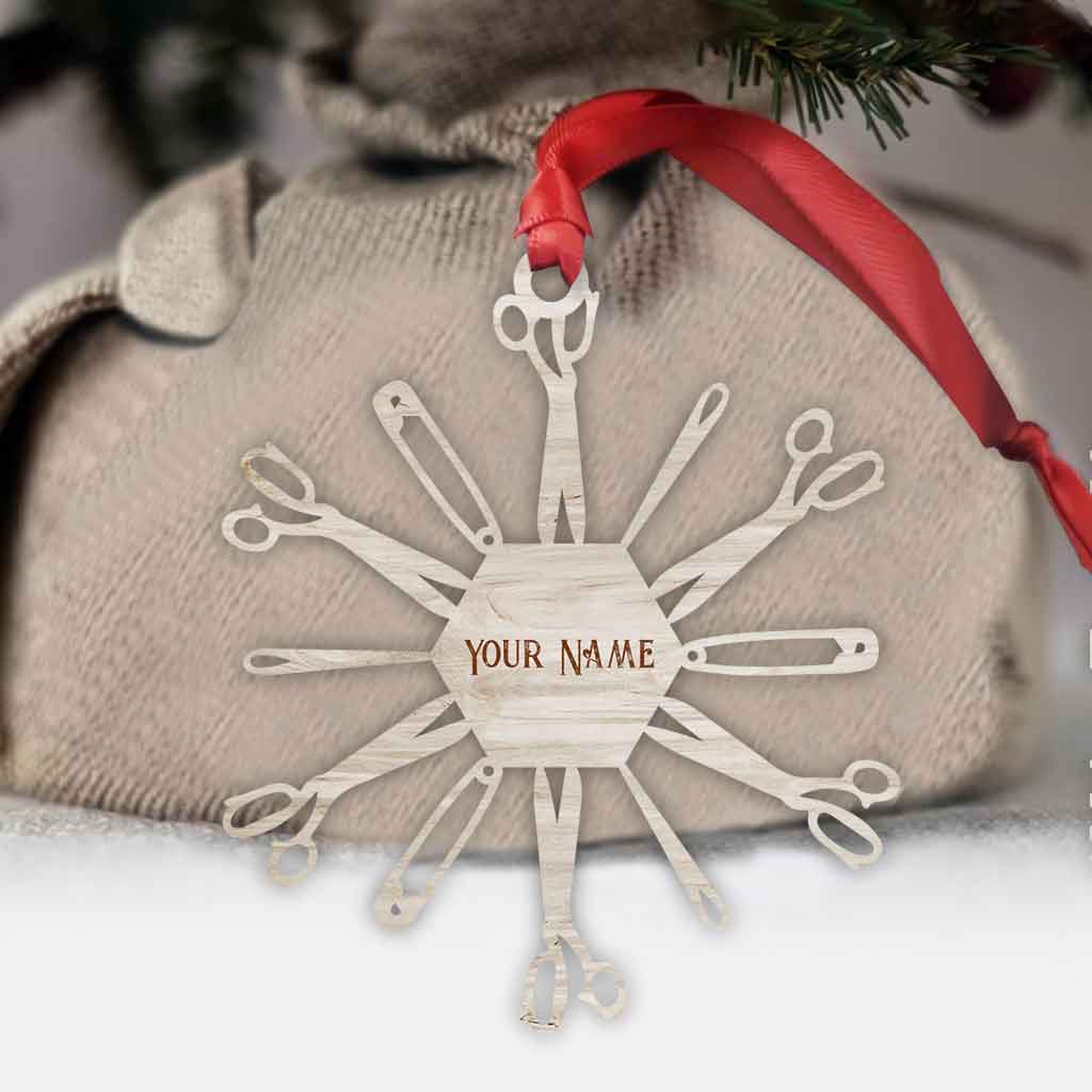 Sewing Items Snowflake - Personalized Christmas Ornament (Printed On Both Sides)