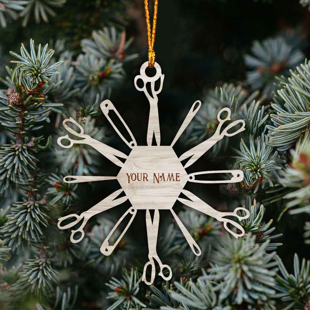 Sewing Items Snowflake - Personalized Christmas Ornament (Printed On Both Sides)