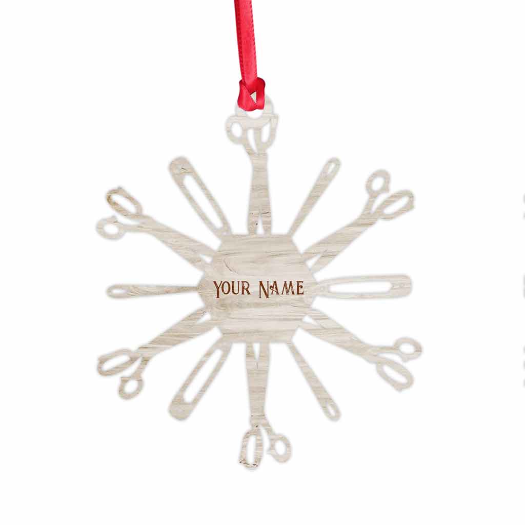 Sewing Items Snowflake - Personalized Christmas Ornament (Printed On Both Sides)