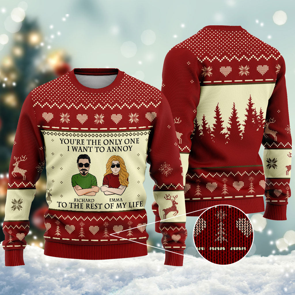 You're The Only One - Personalized Christmas Couple Ugly Sweater