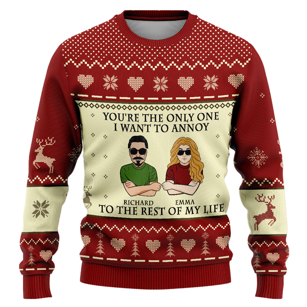 You're The Only One - Personalized Christmas Couple Ugly Sweater