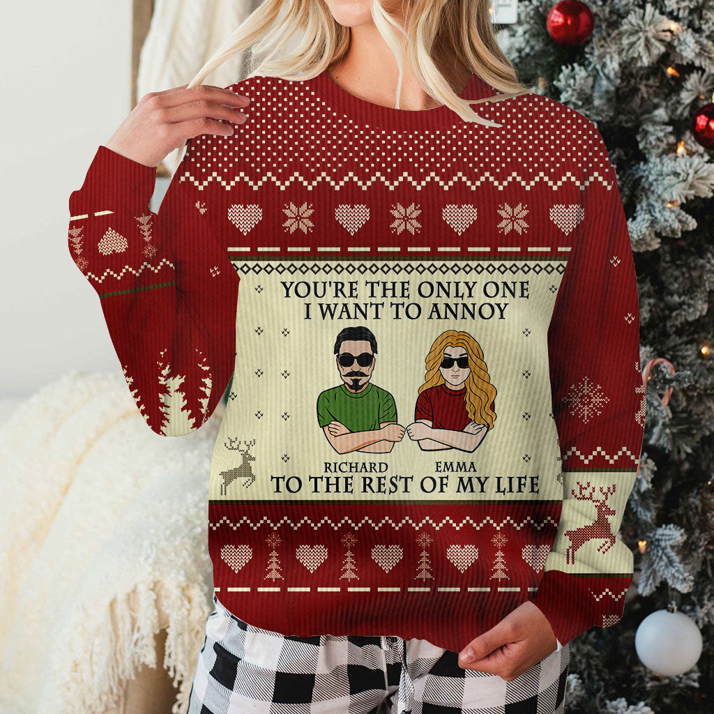 You're The Only One - Personalized Christmas Couple Ugly Sweater