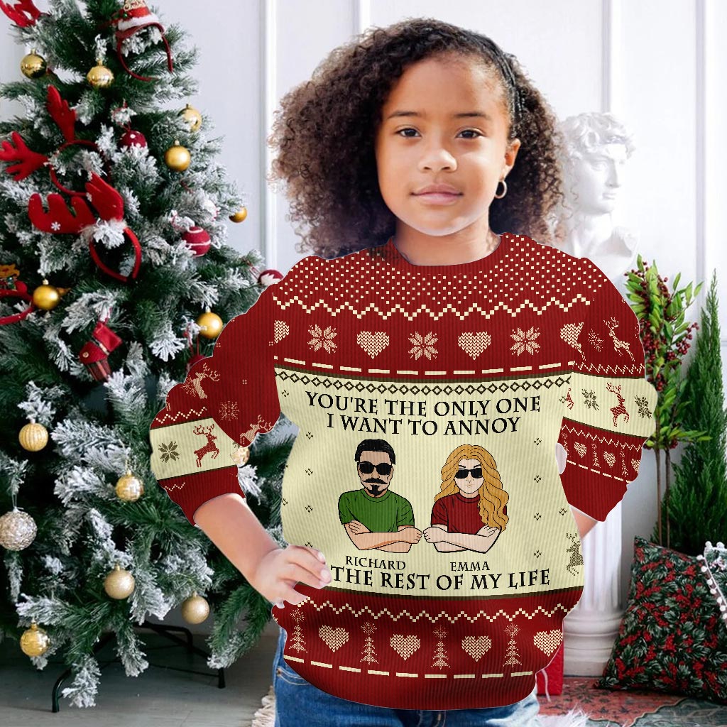 You're The Only One - Personalized Christmas Couple Ugly Sweater