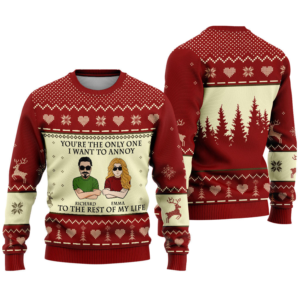 You're The Only One - Personalized Christmas Couple Ugly Sweater