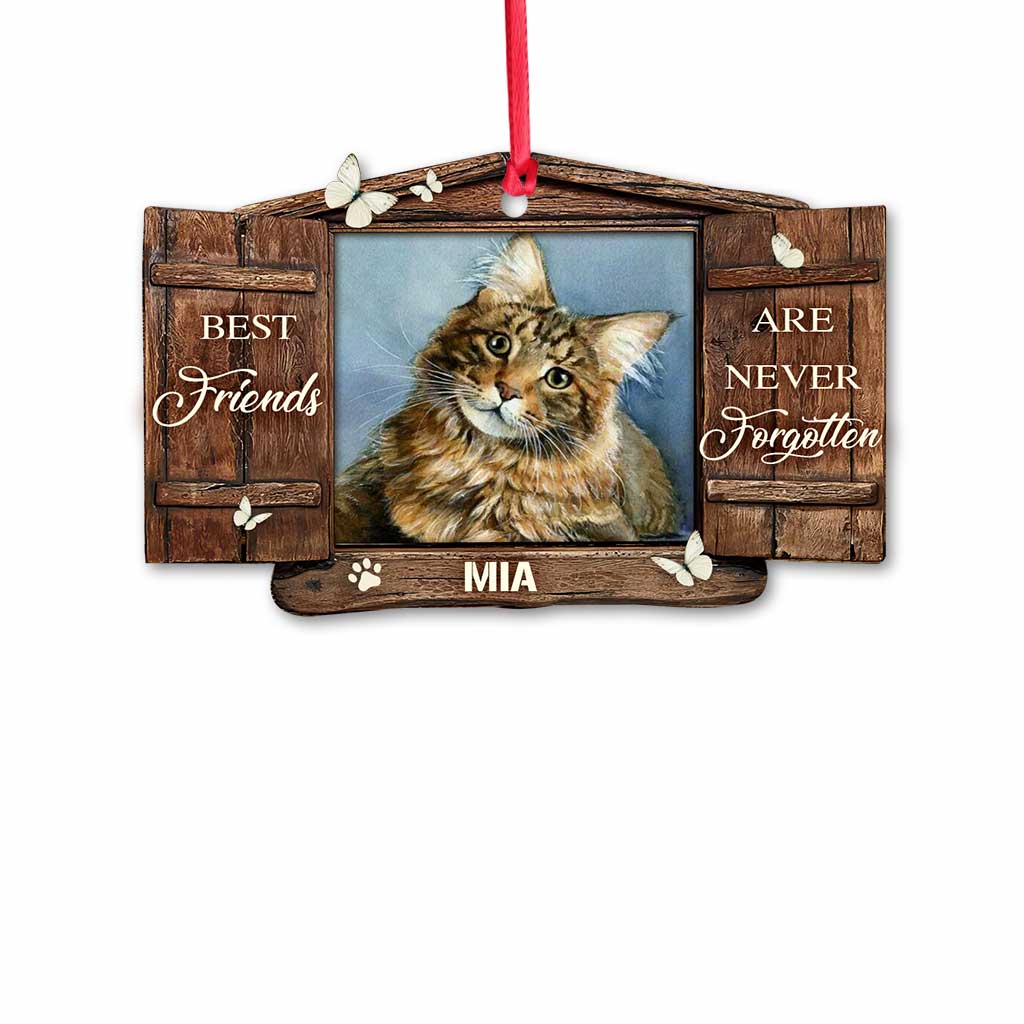 No Longer By Our Side - Personalized Christmas Cat Ornament (Printed On Both Sides)