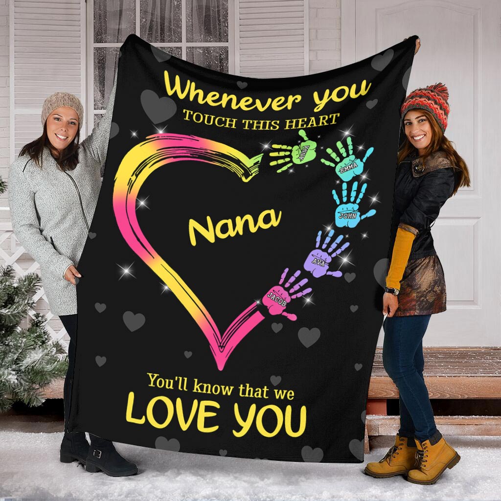 Touch This Heart - Personalized Grandma Blanket