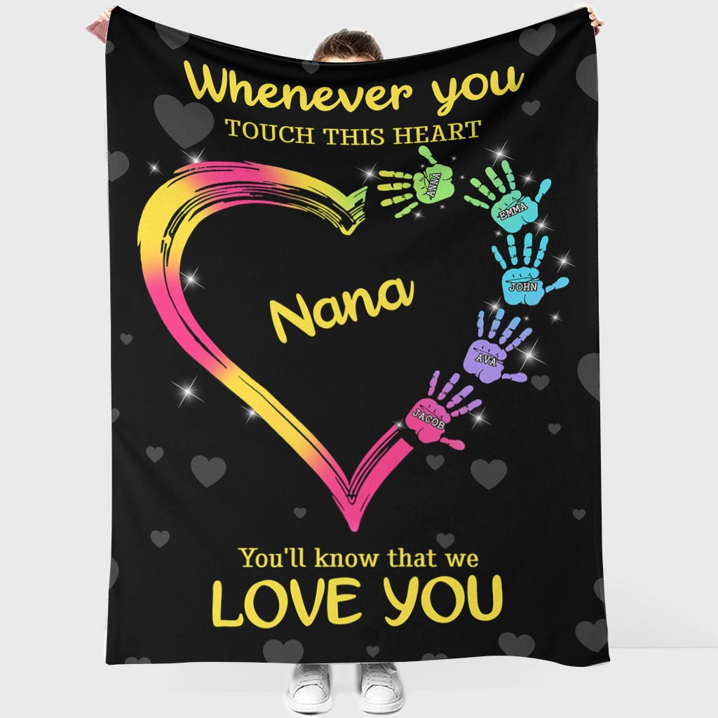 Touch This Heart - Personalized Grandma Blanket
