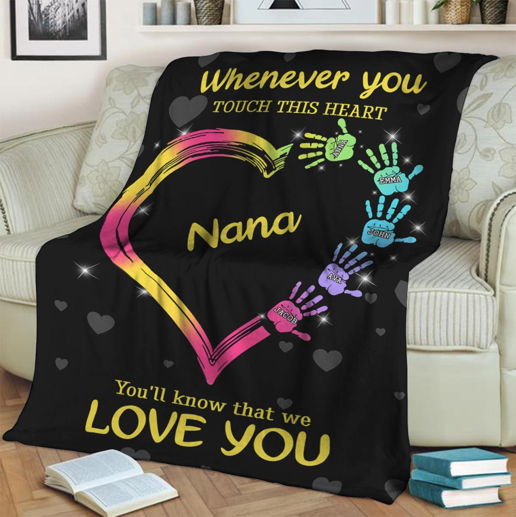 Touch This Heart - Personalized Grandma Blanket