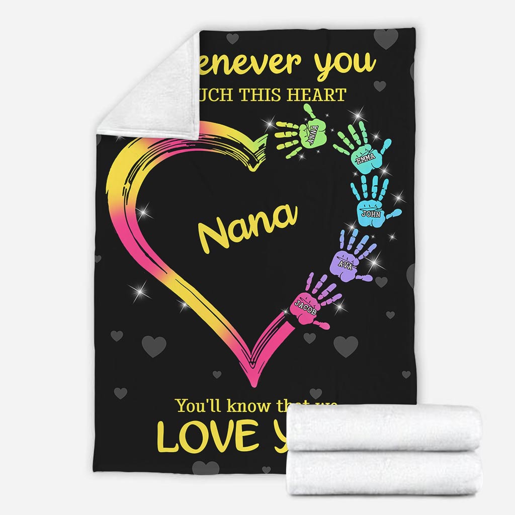 Touch This Heart - Personalized Grandma Blanket