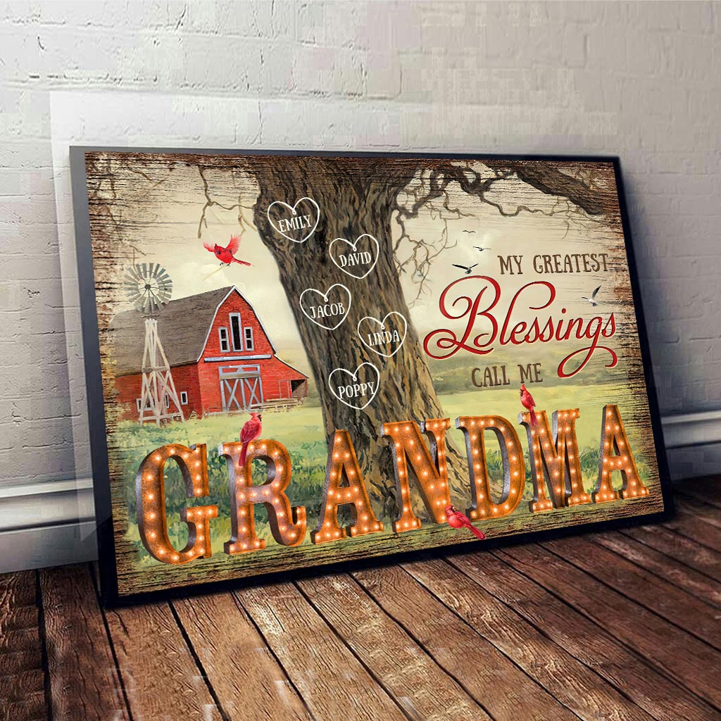 Grandma's Blessings - Personalized Canvas And Poster