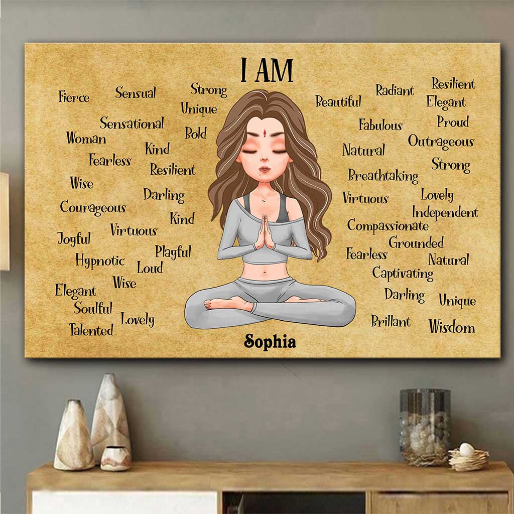 I Am Divine Intuitive Expressive Loved - Personalized Yoga Canvas And Poster