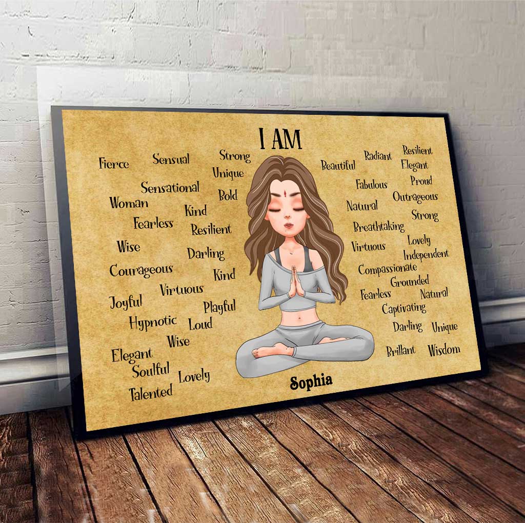 I Am Divine Intuitive Expressive Loved - Personalized Yoga Canvas And Poster