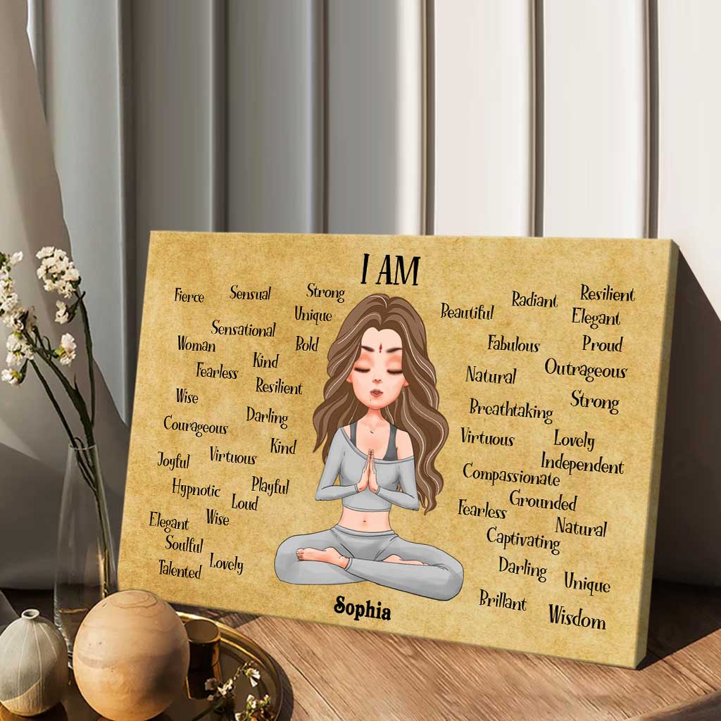 I Am Divine Intuitive Expressive Loved - Personalized Yoga Canvas And Poster