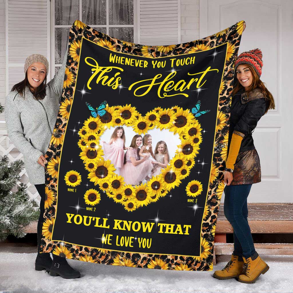 Whenever You Touch This Heart - Gift for mom, wife - Personalized Blanket