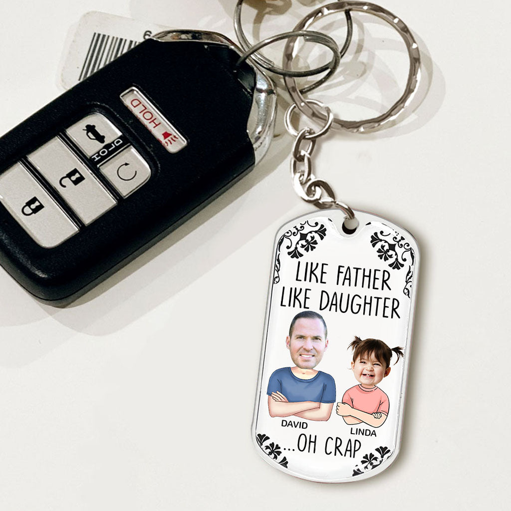 Like Father Like Daughter Custom Father's Day Gift Personalized Aluminum Keychain