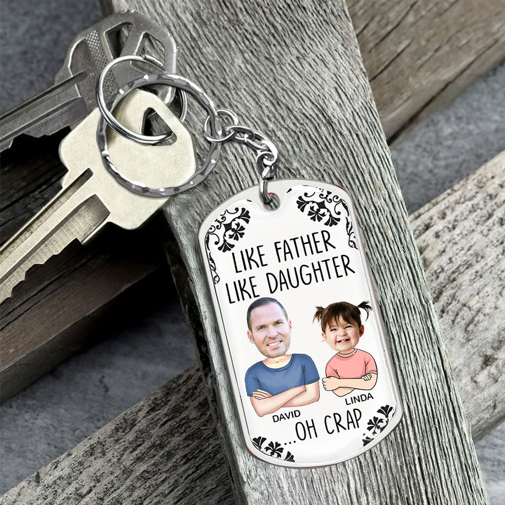 Like Father Like Daughter Custom Father's Day Gift Personalized Aluminum Keychain