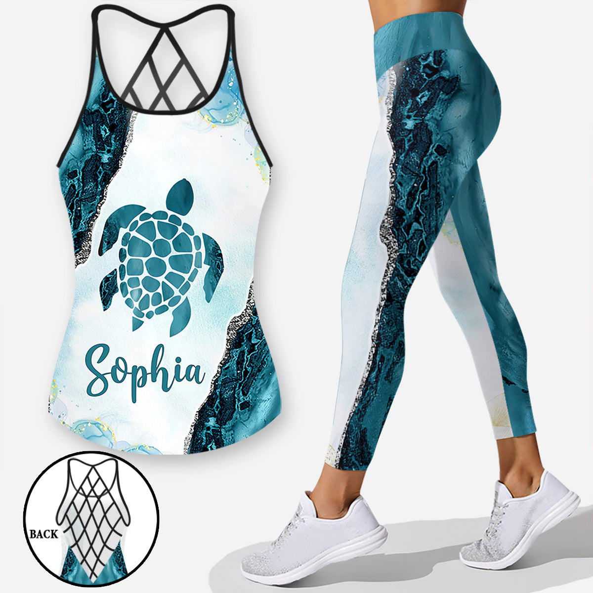 Discover Just A Girls Who Loves Turtle - Personalized Turtle Cross Tank Top and Leggings