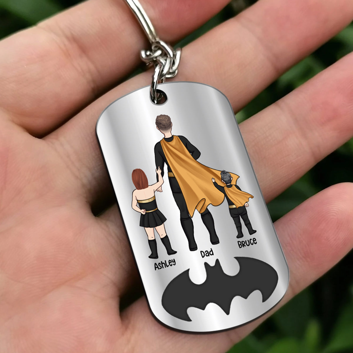 Dad To Us You Are Superhero - Personalized Father Stainless Steel Keychain