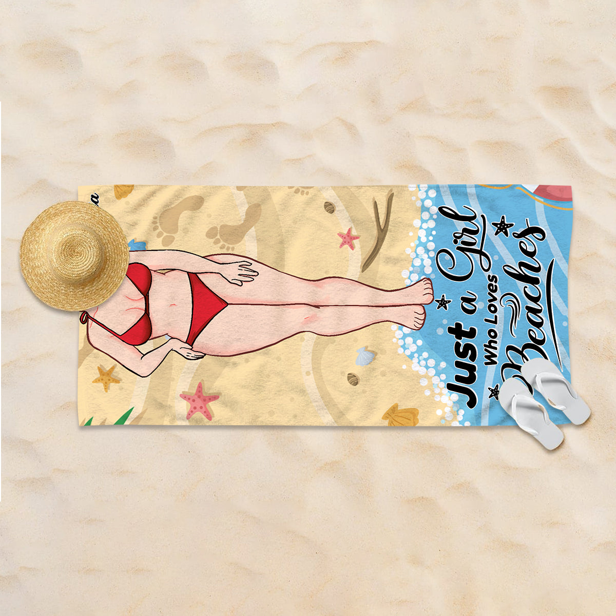 Salty Lil' Beach - Sea Lover gift for friend, sister, girlfriend, wife, mom - Personalized Beach Towel