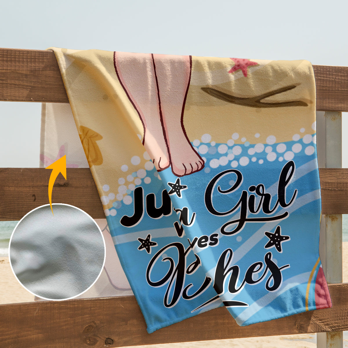 Salty Lil' Beach - Sea Lover gift for friend, sister, girlfriend, wife, mom - Personalized Beach Towel