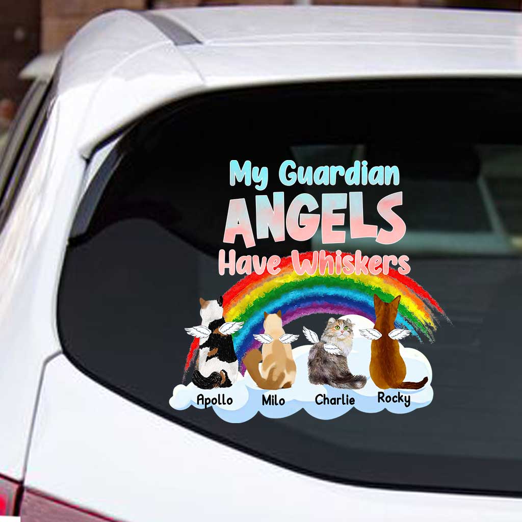 My Guardian Angels Have Whiskers - Personalized Cat Decal