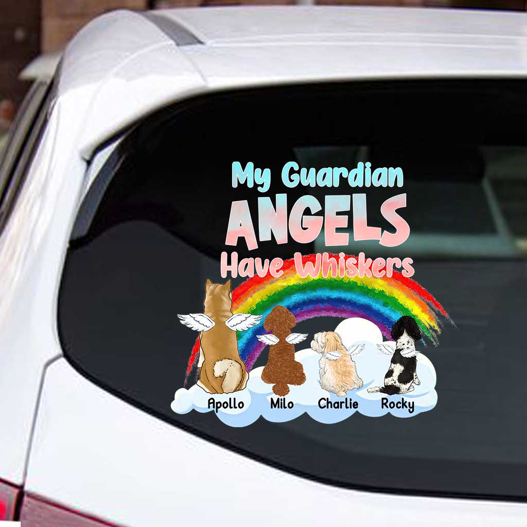 Discover My Guardian Angels Have Whiskers - Personalized Dog Decal