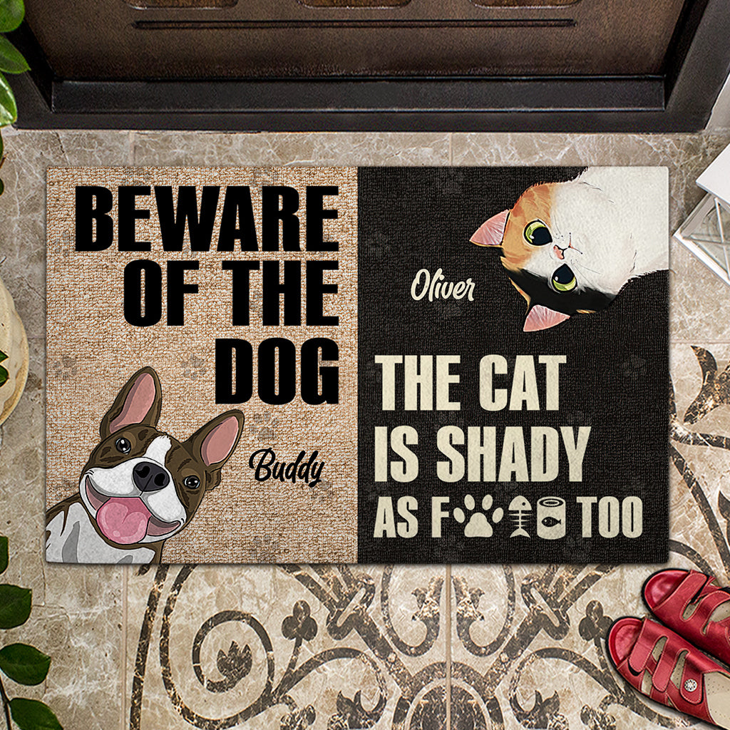 Beware Of The Dog - Personalized Dog Doormat