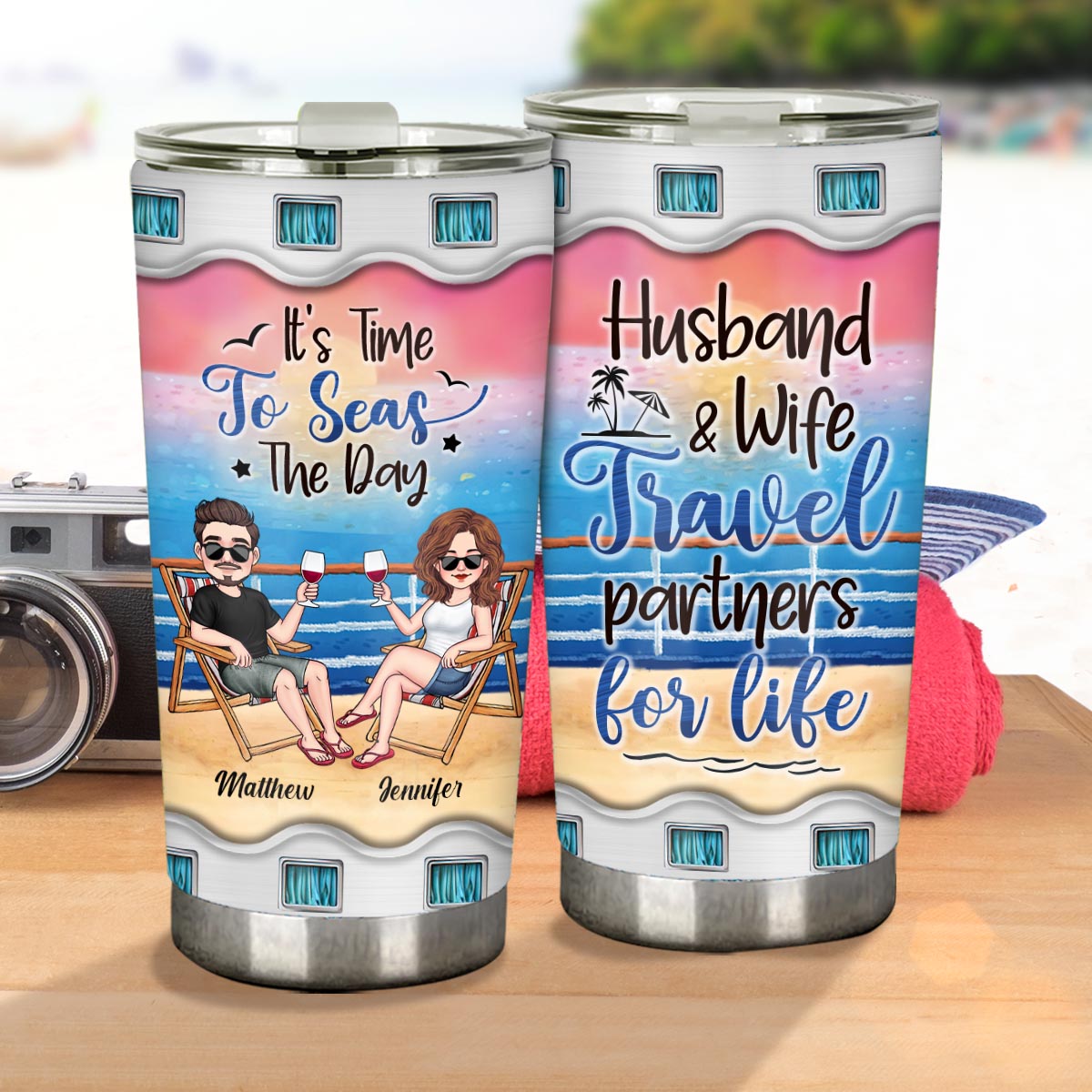 Time To Seas The Day - Personalized Cruising Tumbler
