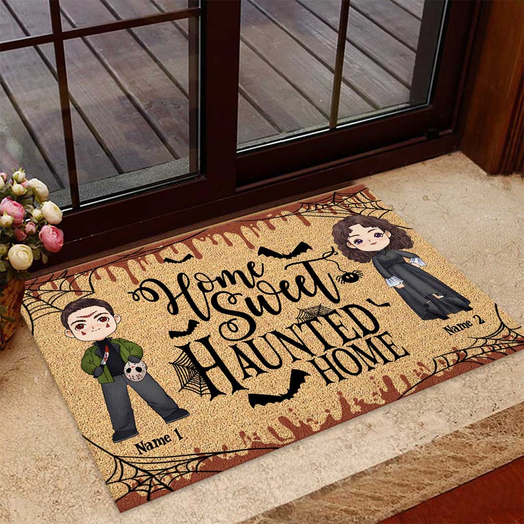 Discover Home Sweet Haunted Home - Personalized Halloween Couple Doormat