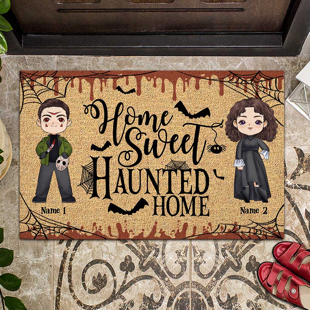 Discover Home Sweet Haunted Home - Personalized Halloween Couple Doormat