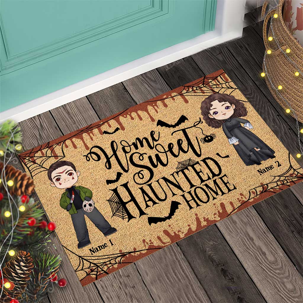 Discover Home Sweet Haunted Home - Personalized Halloween Couple Doormat