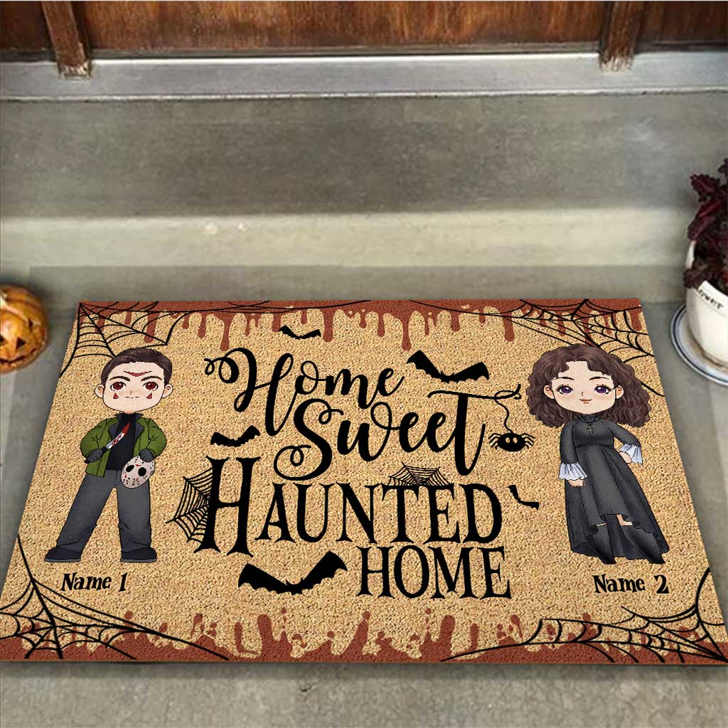 Discover Home Sweet Haunted Home - Personalized Halloween Couple Doormat