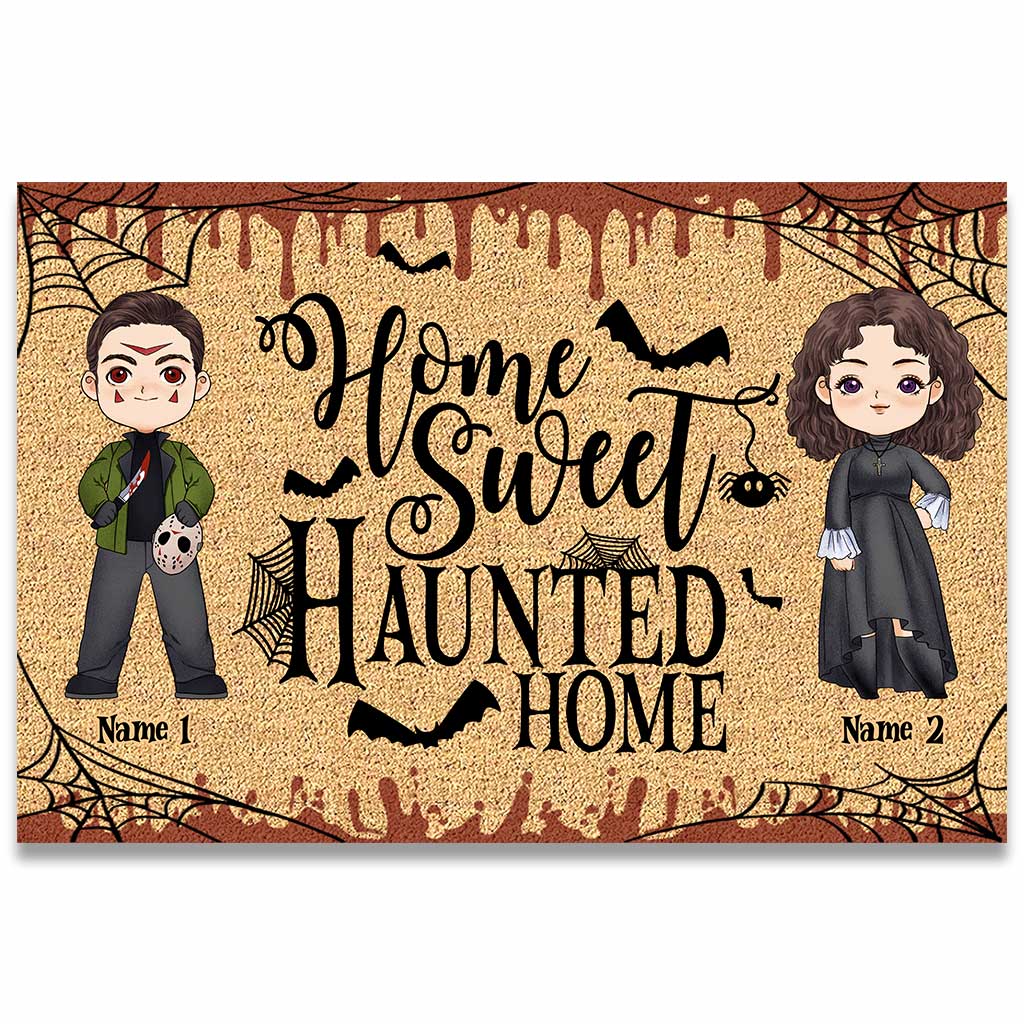 Discover Home Sweet Haunted Home - Personalized Halloween Couple Doormat