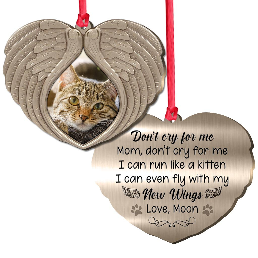 Don't Cry For Me - Personalized Christmas Cat Ornament (Printed On Both Sides)