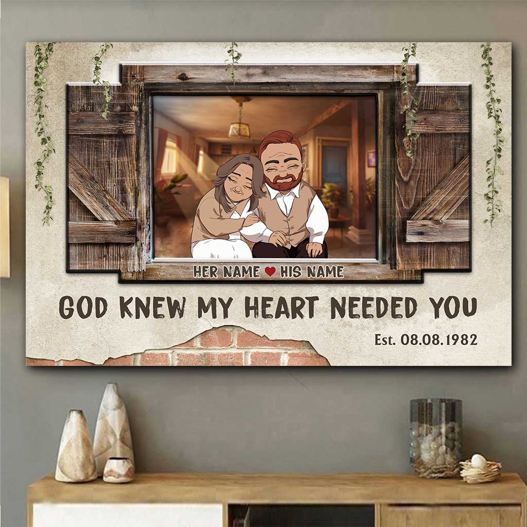 Disover God Knew My Heart Needed You - Personalized Couple Poster