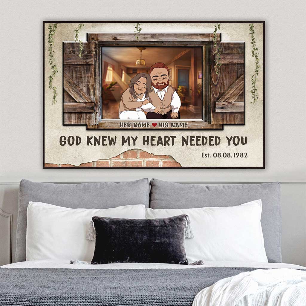 Discover God Knew My Heart Needed You - Personalized Couple Poster