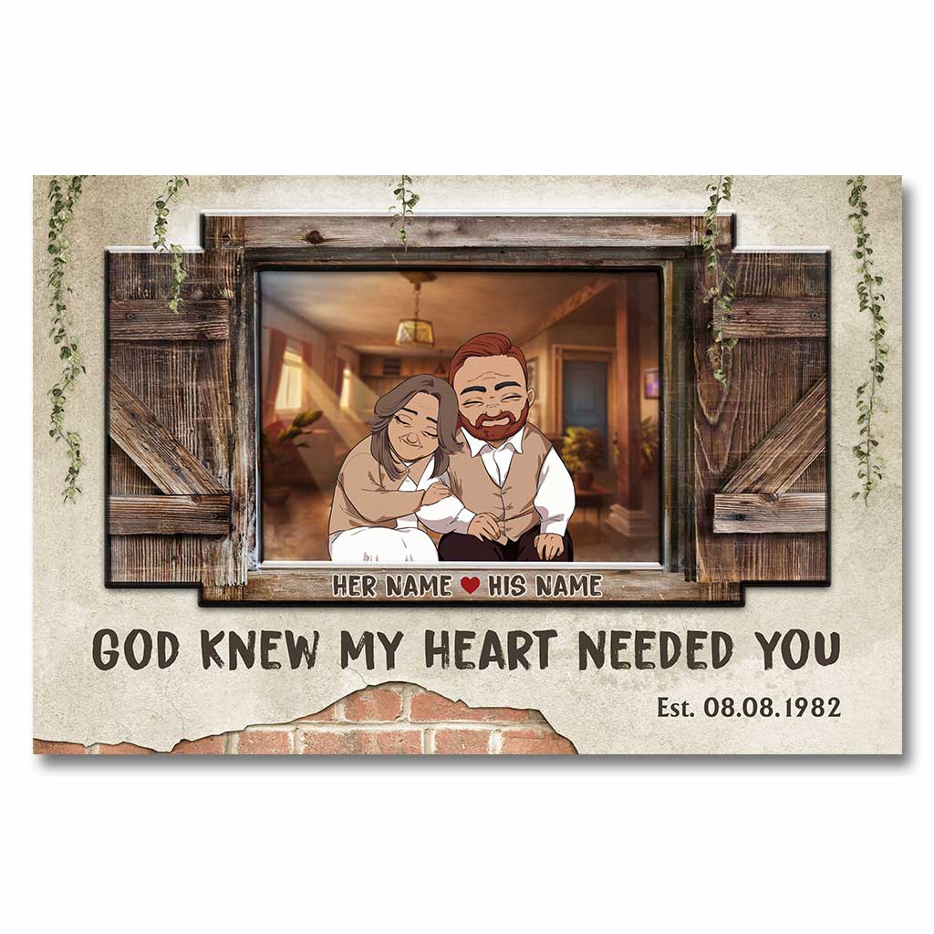 Disover God Knew My Heart Needed You - Personalized Couple Poster