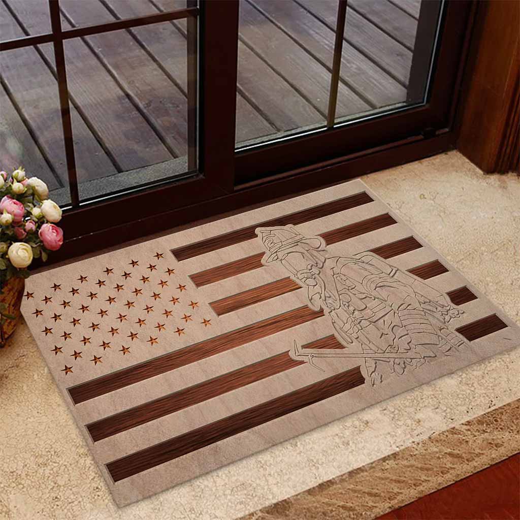 Proud American Firefighter Doormat