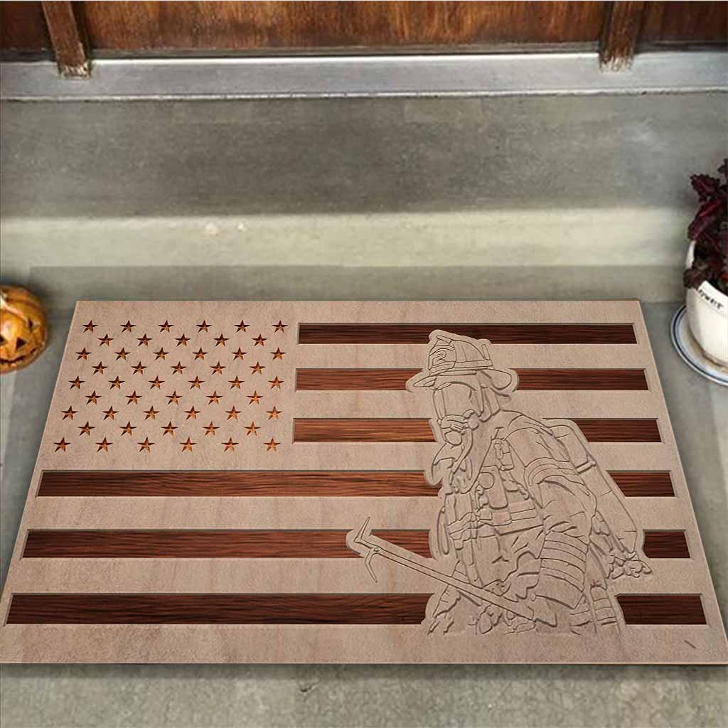 Proud American Firefighter Doormat