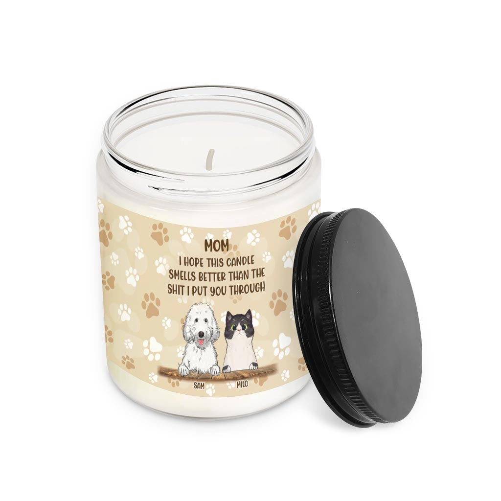 Cat Mom Cat Dad Funny Gift - Personalized Mother's Day Dog Candle