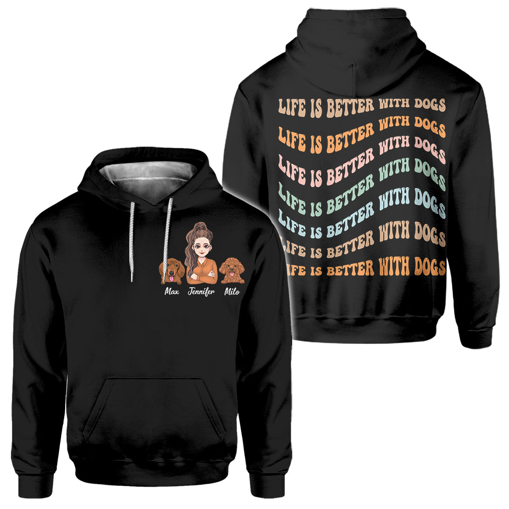 Life Is Better - Personalized Mother's Day Dog All Over T-shirt and Hoodie